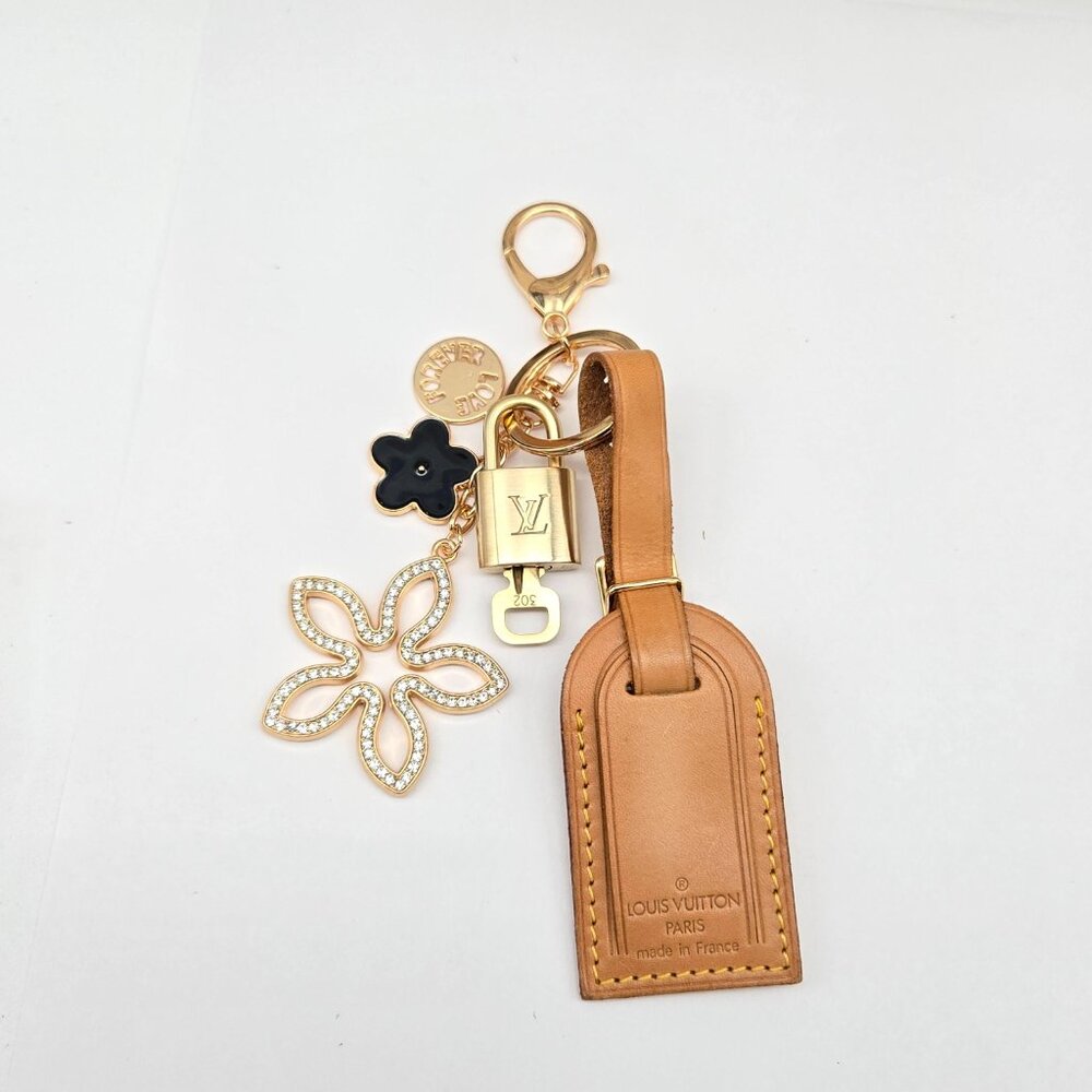 Authentic Louis Vuitton Luggage Nametag and Gold Padlock with Unbranded Keycharm - Picture 2 of 12